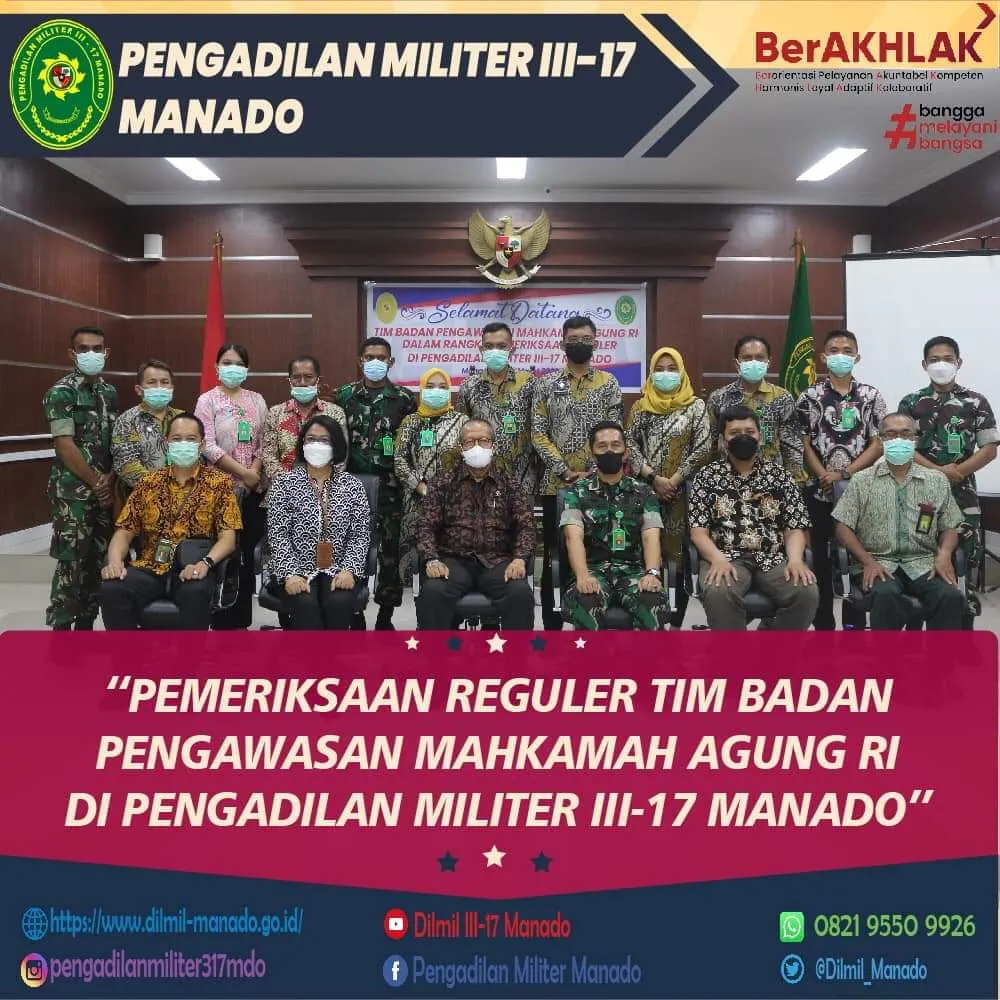 PEMERIKSAAN REGULER PADA PENGADILAN MILITER III-17 MANADO
